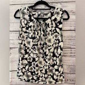 Calvin Klein sleeveless blouse. Black, white and grey. NWT
